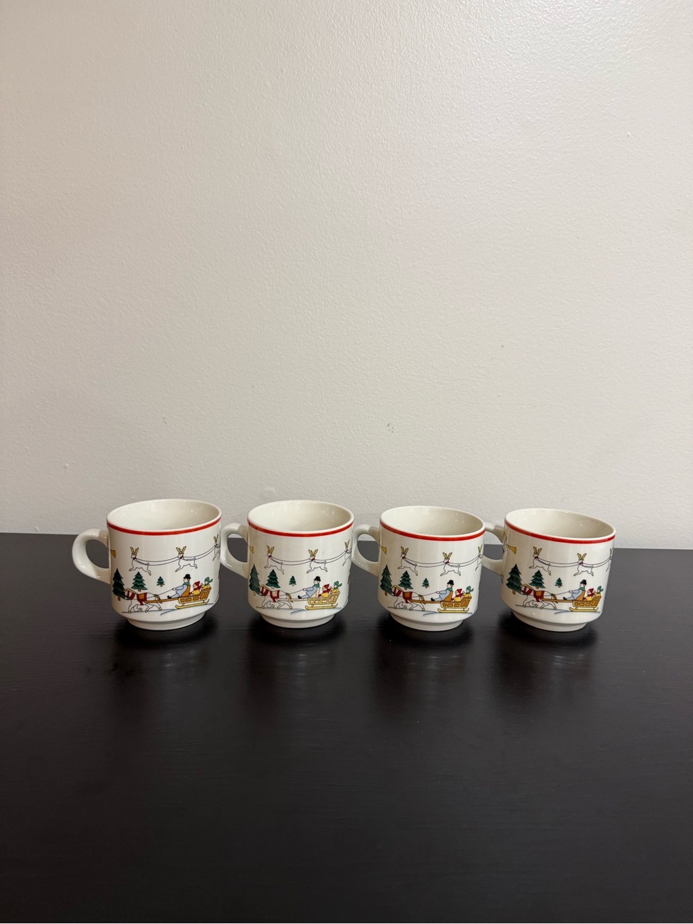 Jamestown China - The Joy of Christmas Ceramic Mug Set of 4 - Picture 2 of 6
